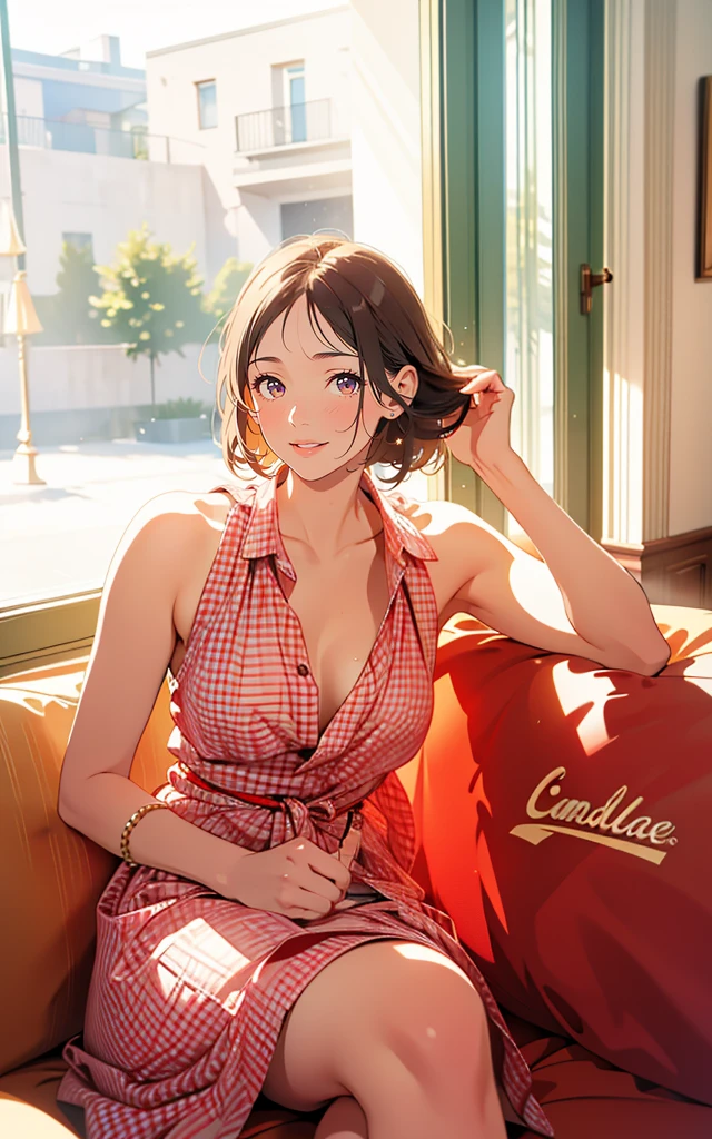(masterpiece), (best quality), (ultra-detailed), (best illustration), (best shadow), (absurdres), Female, 25 years old, looking at viewer, steam, light smile,