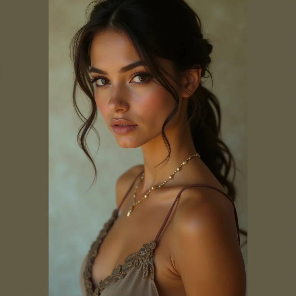 Girl with dress and he show his boobs 
