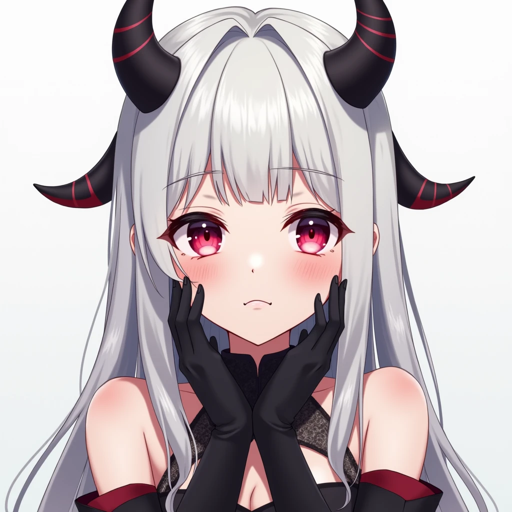absurdres, best quality, 1girl, solo, <lora:seizonsenryaku:1>, seizonsenryaku, white hair, red eyes, black dress,