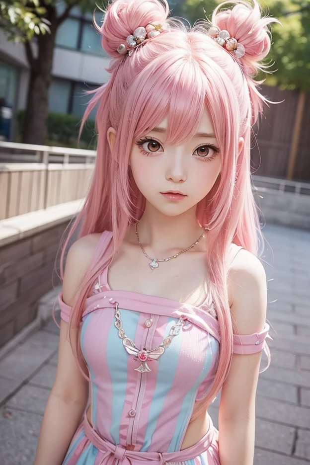 She of the beastman tribe has pink skin and is very beautiful