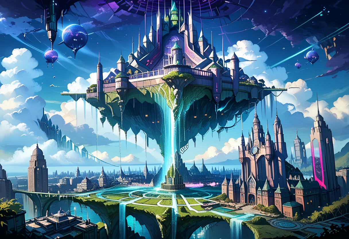 score_9, score_8_up, score_7_up, (Scenic Background, View of a island floating in the sky with water flowing off the side of the island, a large neon futuristic city at the center of the island illuminating the night sky: 1.3), extremely detailed, ray tracing, RTX, high saturation, high contrast, photon mapping, (sharp image), (best quality), (detailed background), (intricate details), (Dynamic Pose: 1.3), (lowkeylights_v2)
