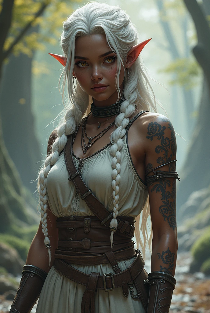 There's an elf (Arshes de Bastard) elfa adulta de 30 anos nua, sem roupa, Morena, Latim, marrom (Peta Jensen), (Camgirl), (onlyfans) posando nua, is naked, with tribal tattoo on the arms, totally naked in a ruin scene for the ancients, Ancestral ruins, covered by vegetation and vineyards, realistic vegetation, Aztec Ancient Ruins, cinematic natural light, chuva leve caindo, leves pingos de chuva, dust particles in light, dust particles in the air, Bottom view, Viewing angle below, olhar de baixo para cima, olhando de baixo, close de baixo, MULHER SEXY, sensual, provocador, cabelos escuros, hair with a long braid over the chest, smaller braids tied along the head, pequenas amarras no cabelo |, olhar sexy, sensual, olhos verdes, branca, sarda no rosto, realista, boca entreaberta, sensualidade ao extremo, Seios enormes (Oppai), massive breasts, seios grandes soltos (Latina Jennifer Mendez adult video 1 8 years), seios arredondados, seios grandes (Angela White) com pintas, sardas, Fundo, sardas no peito, piercing na barriga, barriga sexy com piercing, barriga levemente marcada, Fofa, sexy :8, A partir de 8 K fosco, sexy look at the camera, pose atraente, seios explodindo, Breasts Visible, para amostra, descoberto, bicos duros, mamilos endurecidos, enrijecidos, Excitado, lascivo, provocador, corpo sexy, corpo molhado, water dripping down body, quadril largo, coxa grossa, Pose sexy, private parts on display, visible private parts, well visible, virilha e  detalhada, pelos pubianos escuros, levemente raspado,  maior e , corpo perfeito, corpo escultural, 4k], 4 mil ] realista, perfect  lighting, contraste perFeito, sombra,Bottom view, camera from below, realista, filtro escuro, profundidade, 4k