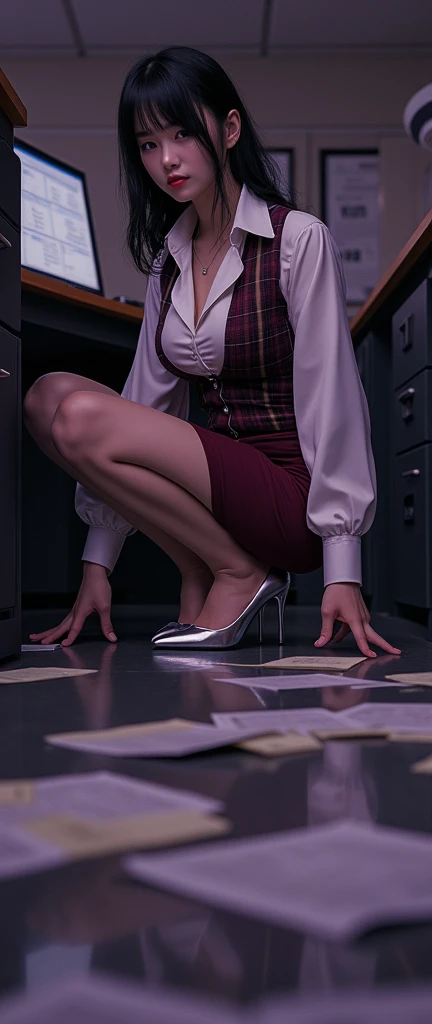 (Obra maestra, 16k,8k,4k ,Ultra detallado:1.1),(Cara hermosa:1.1),(1girl:1.1),25yo,Super model,(Lift Jewelry:1.3),(urination:1.4),(avergonzado:1.2), provocative (office dress:1.5), sexy stilettos, hight heels, fishnet pantyhose, brunette girl, peeing self, wetting her clothes, can't hold her pee face, wetting herself desperate, pee desperation pose, her body can't hold her pee and wets herself in the middle of the subway in absolute desperation, pee runing down her legs, standing up, hyper pee desperate face, big pee pudle