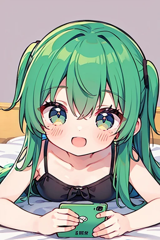 masterpiece, highest quality，highest quality，{{{1 girl}}}，alone，{{{Sanae Dongfeng Valley/Sanae Kawachiya}}}，{{{frog hair ornament}}}，light green hair，Long Wave Hair，hair tube，green eyes(heart eye)，blush，{{big chest room background、Only the upper body is visible、thin、full nude、Courtship action、beautiful breasts、Face in estrus