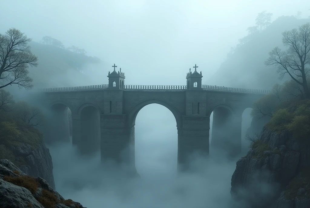 ((masterpiece, highest quality, Highest image quality, High resolution, photorealistic, Raw photo, Extremely detailed CG unified 8k wallpaper)), (huge stunning goddess shot, very hot and sexy, jaw-dropping beauty, perfect proportions, beautiful body, slim body beauty:1.4), Ancient bridge in fog, medieval Europe, one covered wagon is being robbed, the Coachman is on the ground, a beautiful noblewoman is being dragged from the wagon,