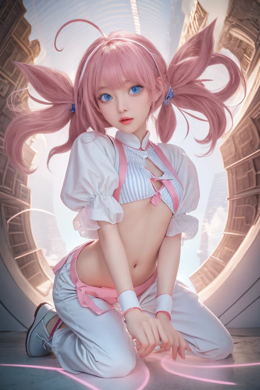 ((Masterpiece)), best quality, absurderes, ultra detailed, 2girls, super beautiful girls with beautiful and stunning eyes, multicolored hair and a high ponytail, nice and sexy body, (full body), (perfect anatomy), wearing sexy crop top and super tight cute boxers and beautiful hair ornament, in a beautiful bedroom with plushies and a futuristic tv, flirting with viewer, ((nice hands, nice fingers)), ((nice anatomy))