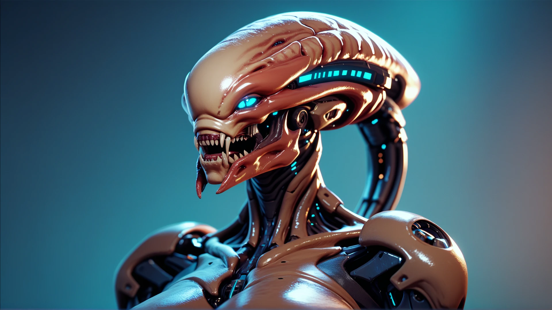 <lora:PastTech:1> plasttech Alien, messy environment, ultra detailed, Hyperrealistic, sharp focus, octane render