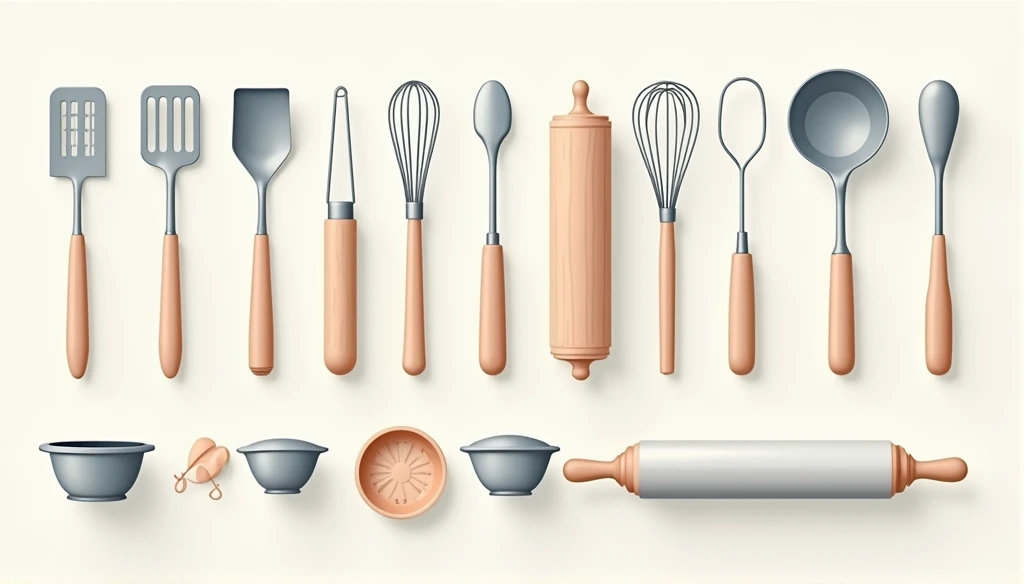Cooking utensils，Age-appropriate，intelligent，Simple，For the elderly，white backgrounid，Rounded rounded corners