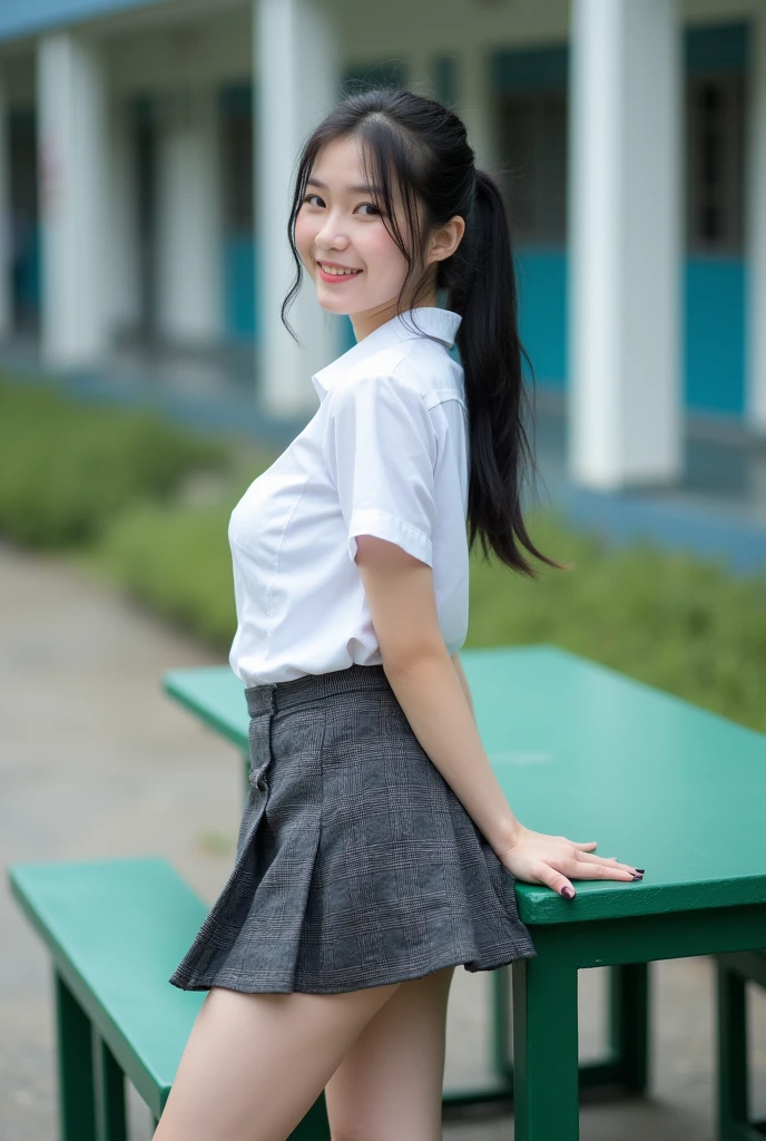 (extremely detailed CG unity 8k wallpaper,masterpiece, best quality, ultra-detailed),school classroom setting,sunlight filtering through trees,beautiful blonde high school girl with twintails and ahoge(D-cup),smartphone in hand,fidgeting with it,beautiful black-haired high school girl,thin and flat-chested, wearing sailor uniform,sitting on chair and having conversation with blonde girl who is sitting on desk,in the evening.