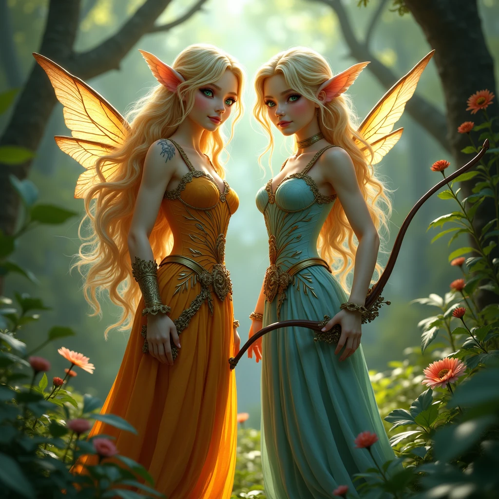 Enter a magical kingdom as Barbie transforms into a graceful forest fairy, surrounded by glittering fireflies and eccentric creatures. Com asas cintilantes e uma coroa de flores, She spreads enchantment in an ethereal forest setting.
