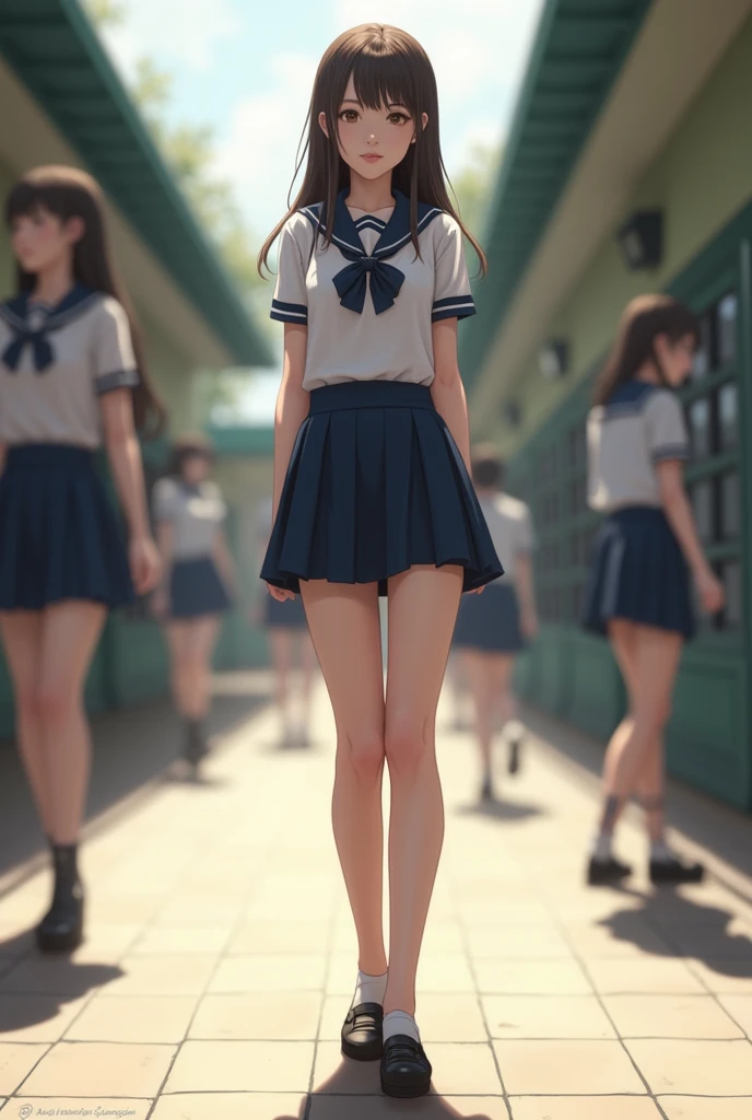 Multiple high school girls from the waist down　Realistic