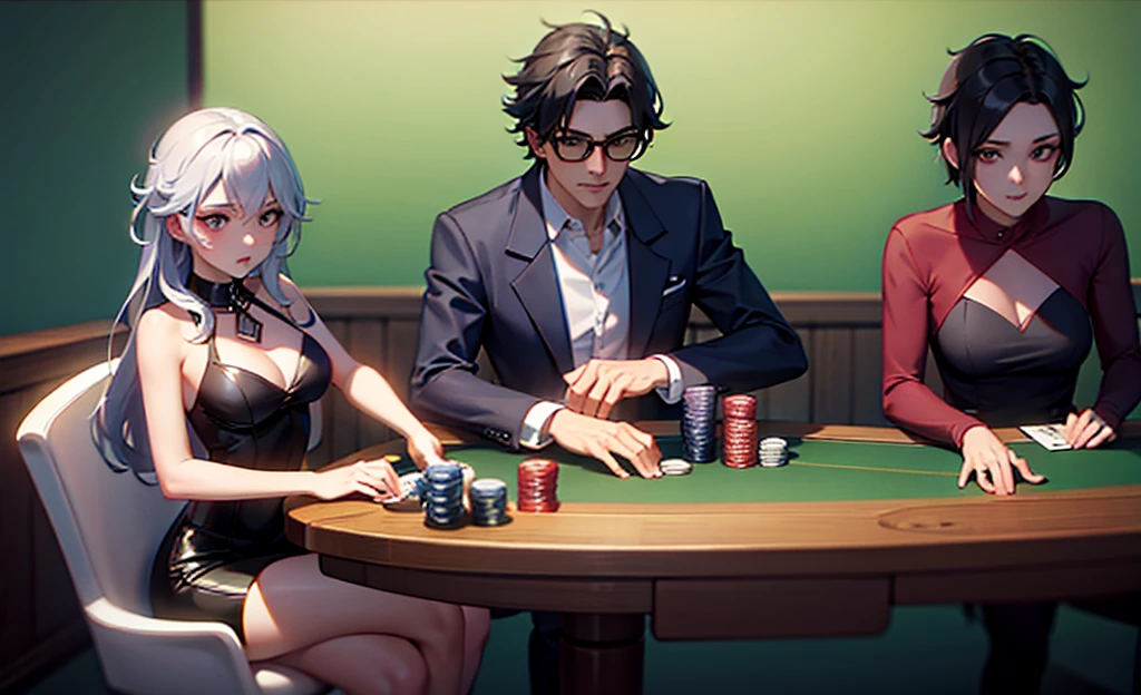 Hare and Fish playing poker