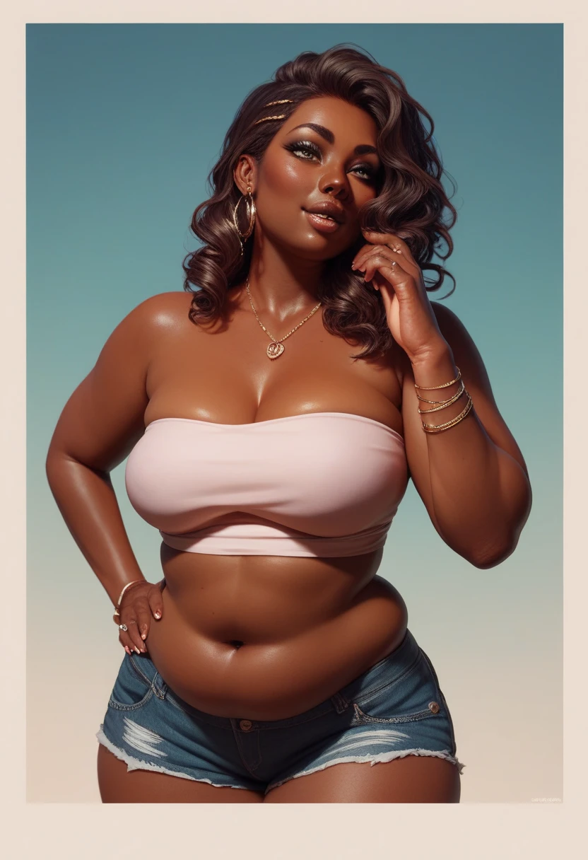 MASSIVE BUTTOCKS, white plastic leggings, UHD, She's a dark skin melanin Queen with tiny waist, urban barber shop, no nudity