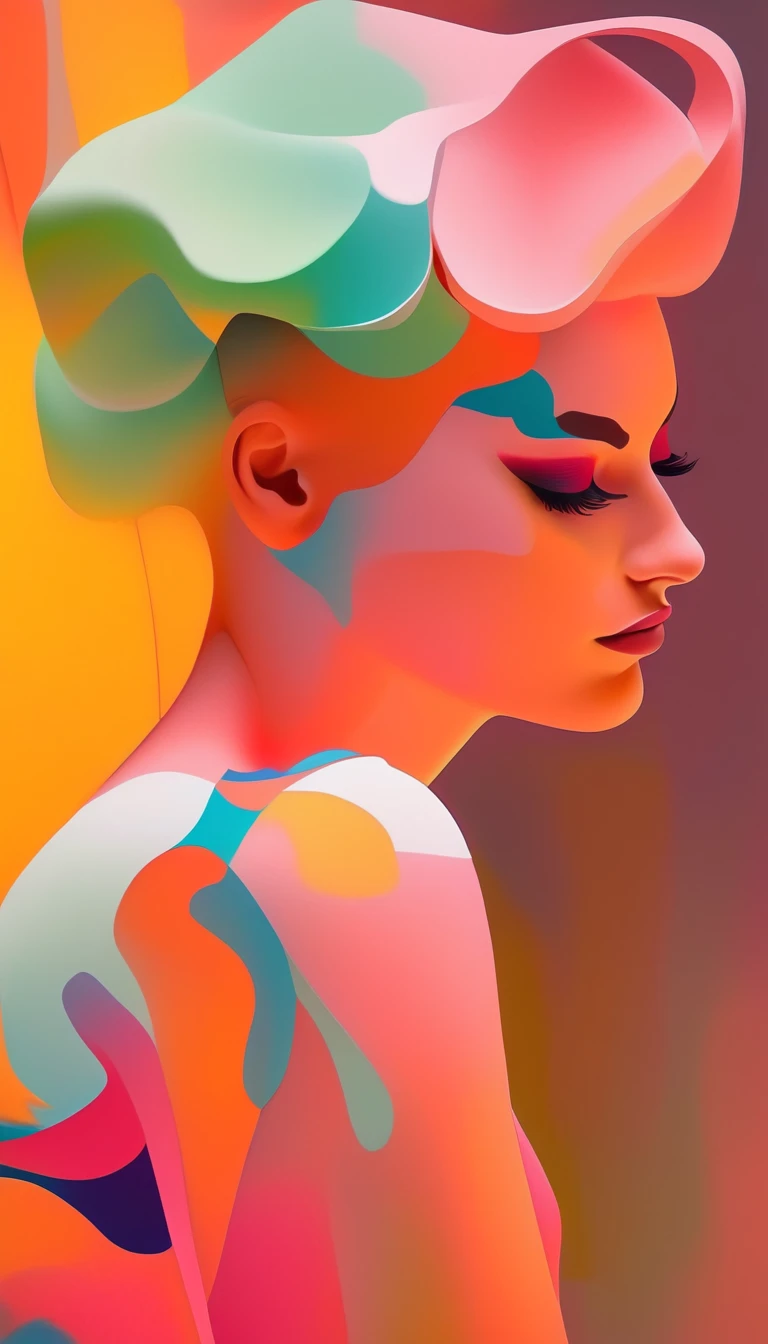 Immerse yourself in a digital masterpiece with this artwork prompt featuring a beautiful fashionable girl in action. The artist's digital prowess brings the subject to life, Show her grace and elegance when engaging in activities. woman smoking a cigarette'Body with detailed body painting, adding an element of artistry and fluorescence to the composition. By using Morandi color、Create a delicate and sophisticated color palette。。. By adopting digital technology、Accurate anatomy is ensured。, resulting in a visually stunning and anatomically accurate artwork. This digital masterpiece celebrates the fusion of fashion, art, and movement. Created by renowned digital artist Gemmy Woud-Binnendijk