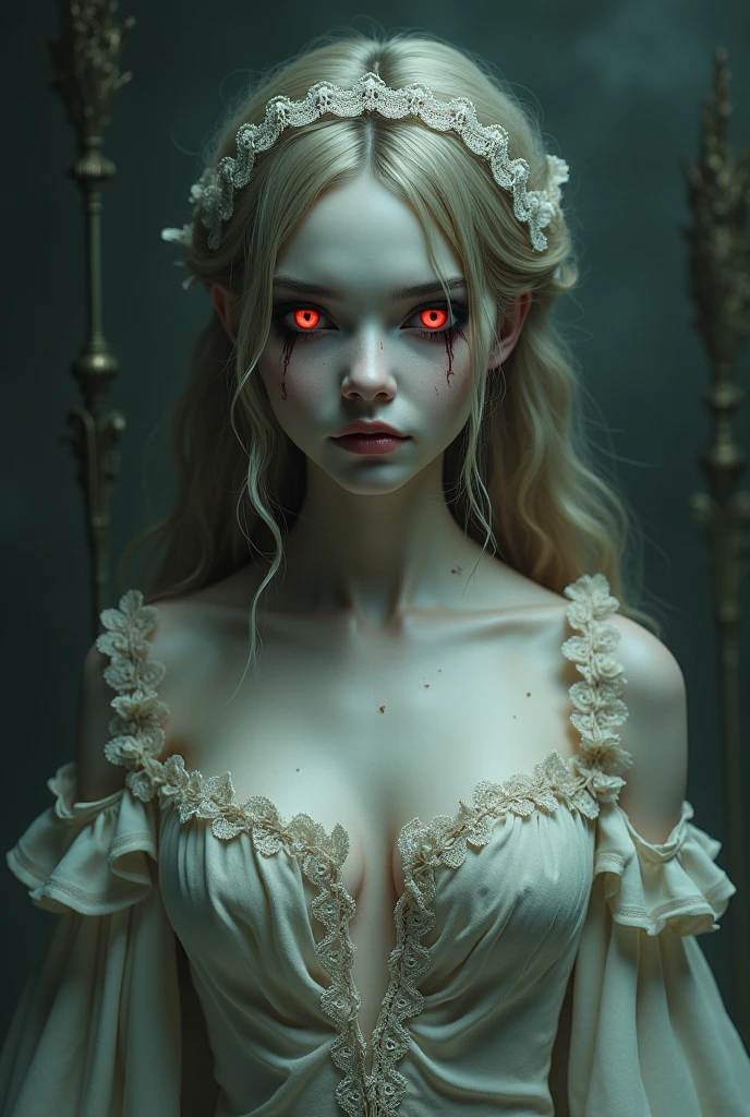  gorgeous female dressed as evil alice in wonderland, 30 years old, scary, creepy, looking at viewer, angry, bloody, photography, detailed skin, realistic, photo-realistic, 8k, highly detailed, full length frame, High detail RAW color art, diffused soft lighting, shallow depth of field, sharp focus, hyperrealism, cinematic lighting 