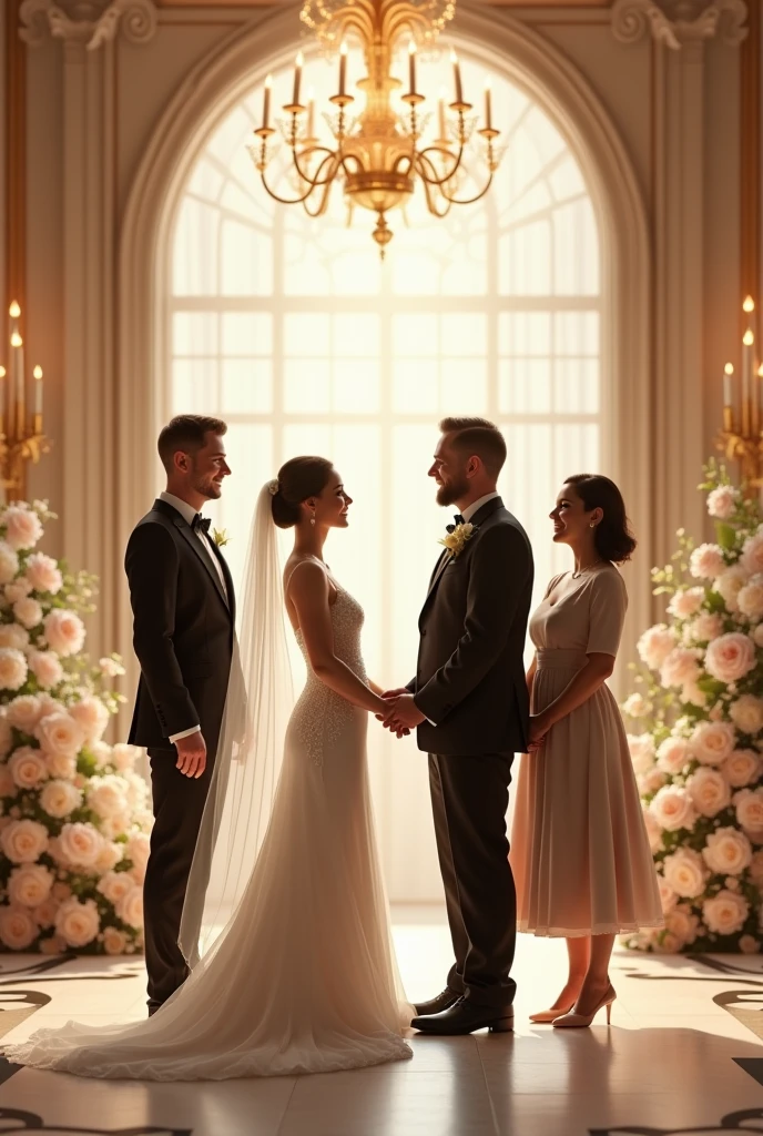 Bride and groom and their parents