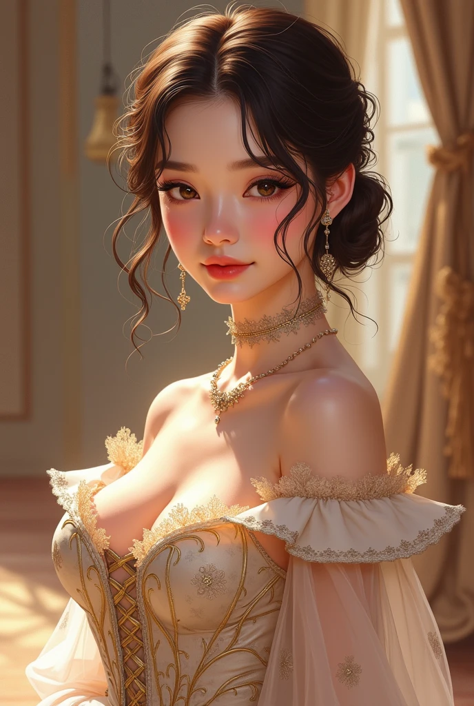 realisticlying,14 year old girl,Wearing classical ballet costumes,Face Real,Smile,Cleavage emphasis,Opera House
