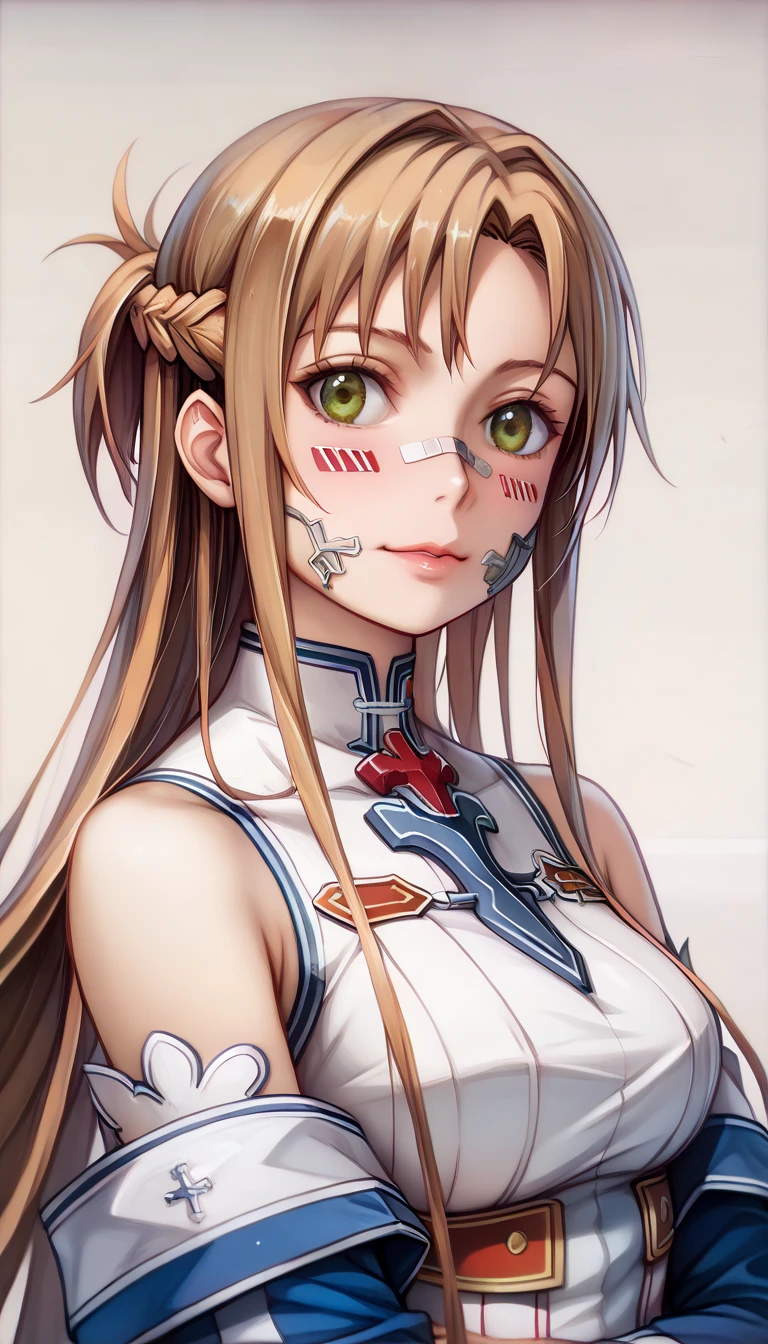 One beautiful woman、 Sword Art Online 、 yuuki asuna , brown eyes, brown hair, long hair, bangs, braid、( best quality:1.4), (masterpiece:1.4), ultra detailed, ( high definition :1.4),8k, Unity 8k 、(ultra-detailed face:1.4)、(Hires .fix:1.4)、(masterpiece, best quality, high definition :1.4)