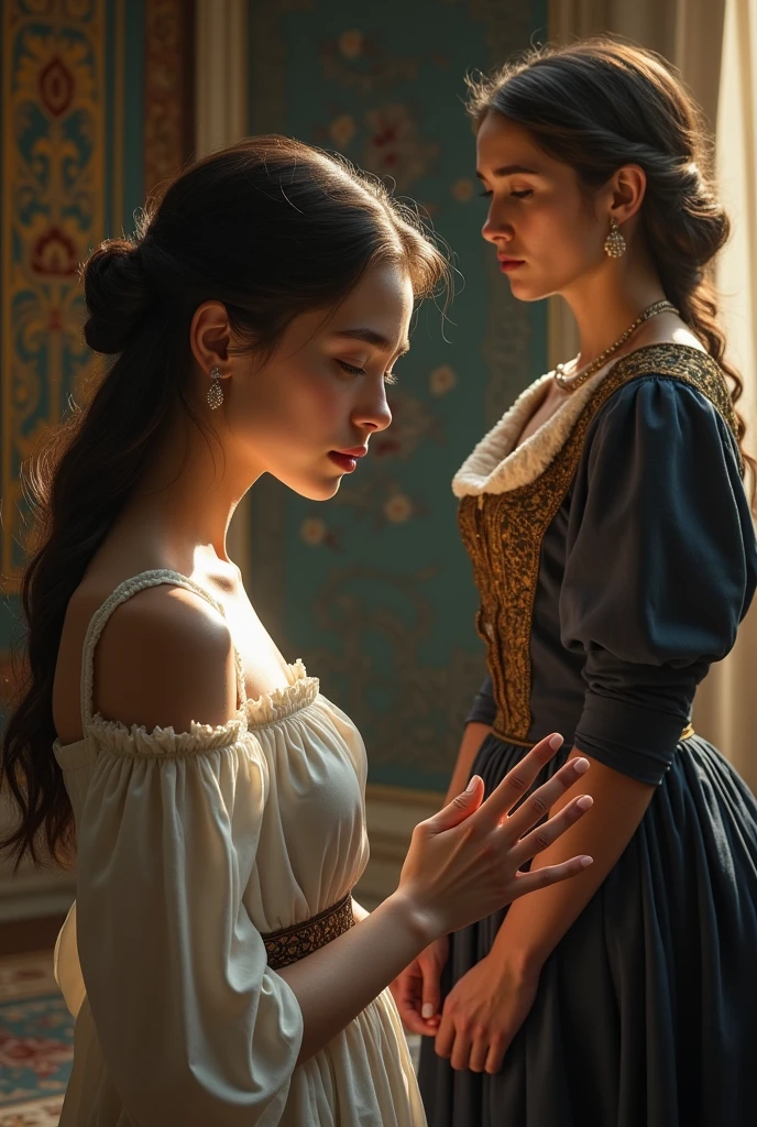 (best quality,realistic),(2girls:1.1,girls:1.1),(kissing,about to kiss),(loving),(maid),(detailed eyes), (detailed lips), (long eyelashes),(portrait),(soft lighting),(natural colors)