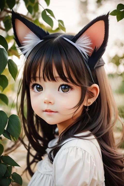  close-up of a baby with cat ears, very pretty cute  catgirl,  cute digital paint ,  Young and Cute , Cute beautiful, pretty cute  , Cute and adorable , It seems cute, I have a cute adorable , Cute and lovely,  beautiful and cute  , かわいい猫のphotograph, cat photo,  cute and cuddly , With s,  cat like in a magazine, Cute portrait, ( best quality:1.2), very beautiful,(Super detailed:1.2),photograph, real,8k,( Very Delicate and Beautiful :1.2)