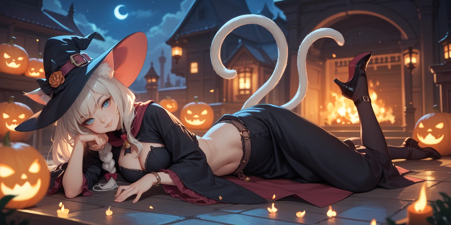 legs are open,The barefoot,whaite hair,red - eyed,Fruit body,lowerbody