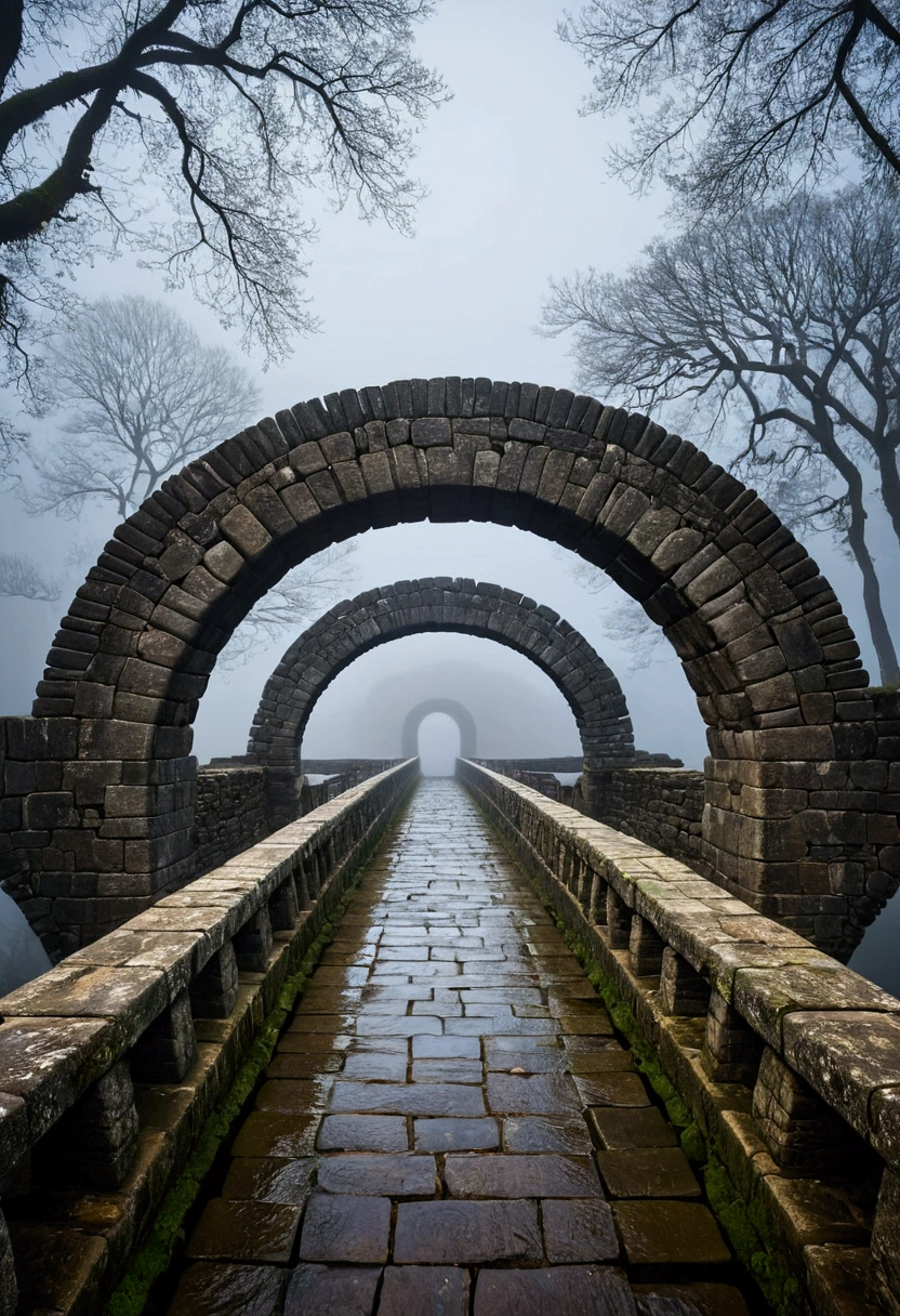 Ancient Bridge in the Fog, diamondWM, bailing_darkness,