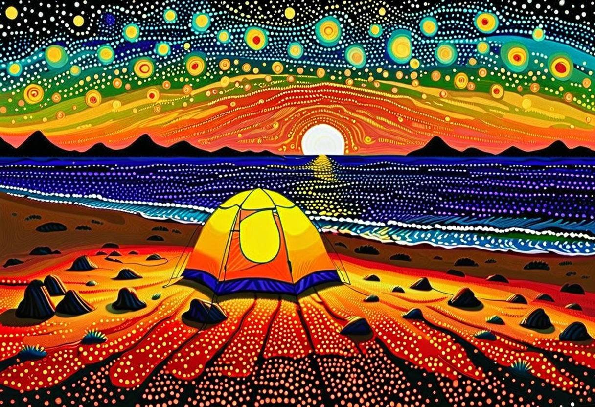 camping，Point art