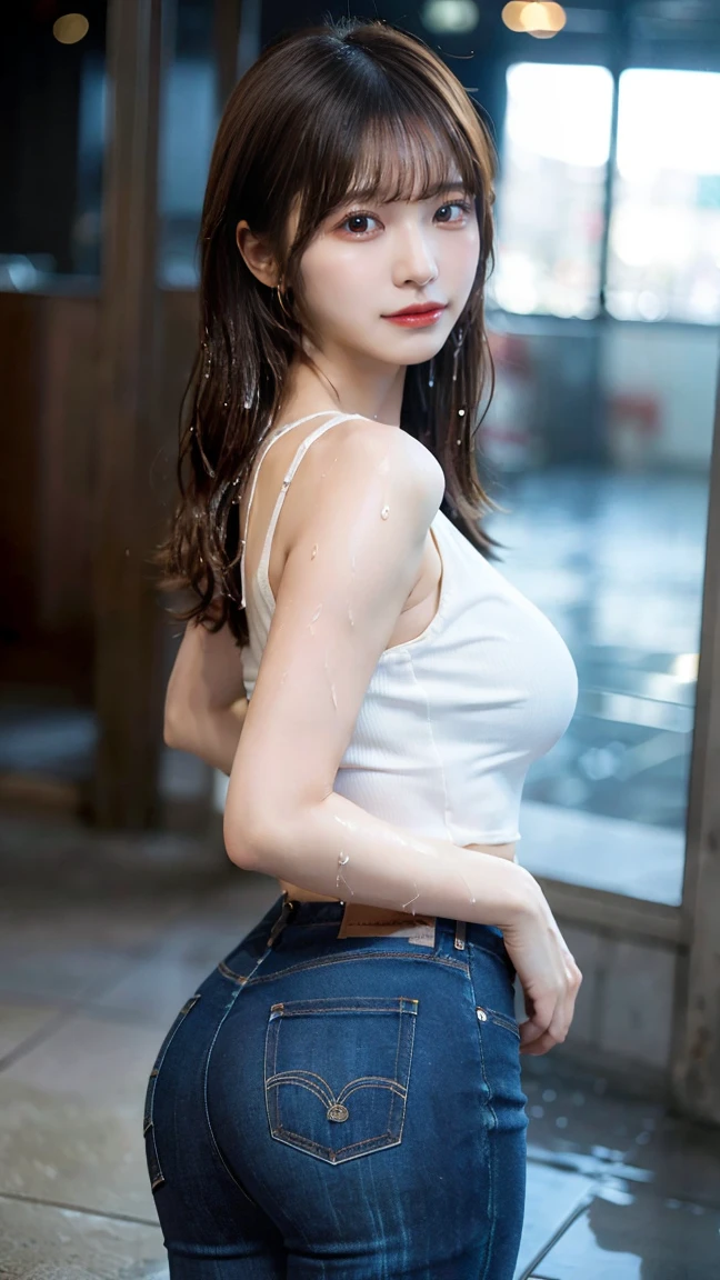 (best quality,4K,masterpiece:1.2),예쁜 female들,1 girl,raised to be sexy:1.1,dark yellow hair:1.1,female ,soggy ,very detailed face,detailed lips,detailed eyes,double eyelid,mini skirt, white stockings,get up