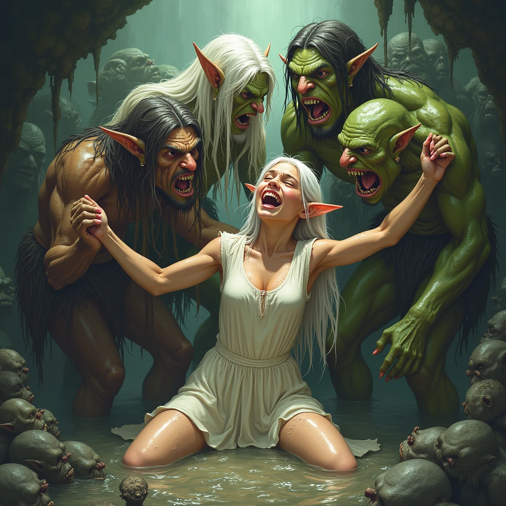 Strong orc warriors armed with leather whips