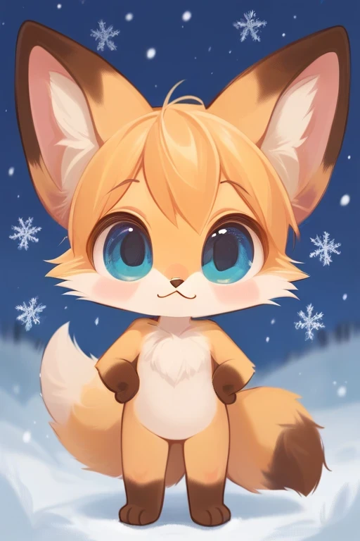 baby furry animals (winter) fox double tail