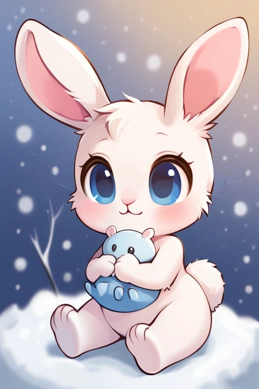 baby furry animals (winter) rabbit