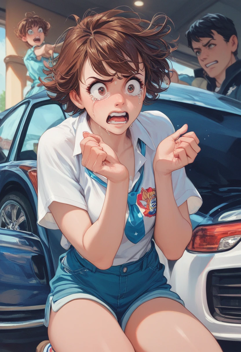 my Honda, ,  short brown hair , student, cornered,  scared 