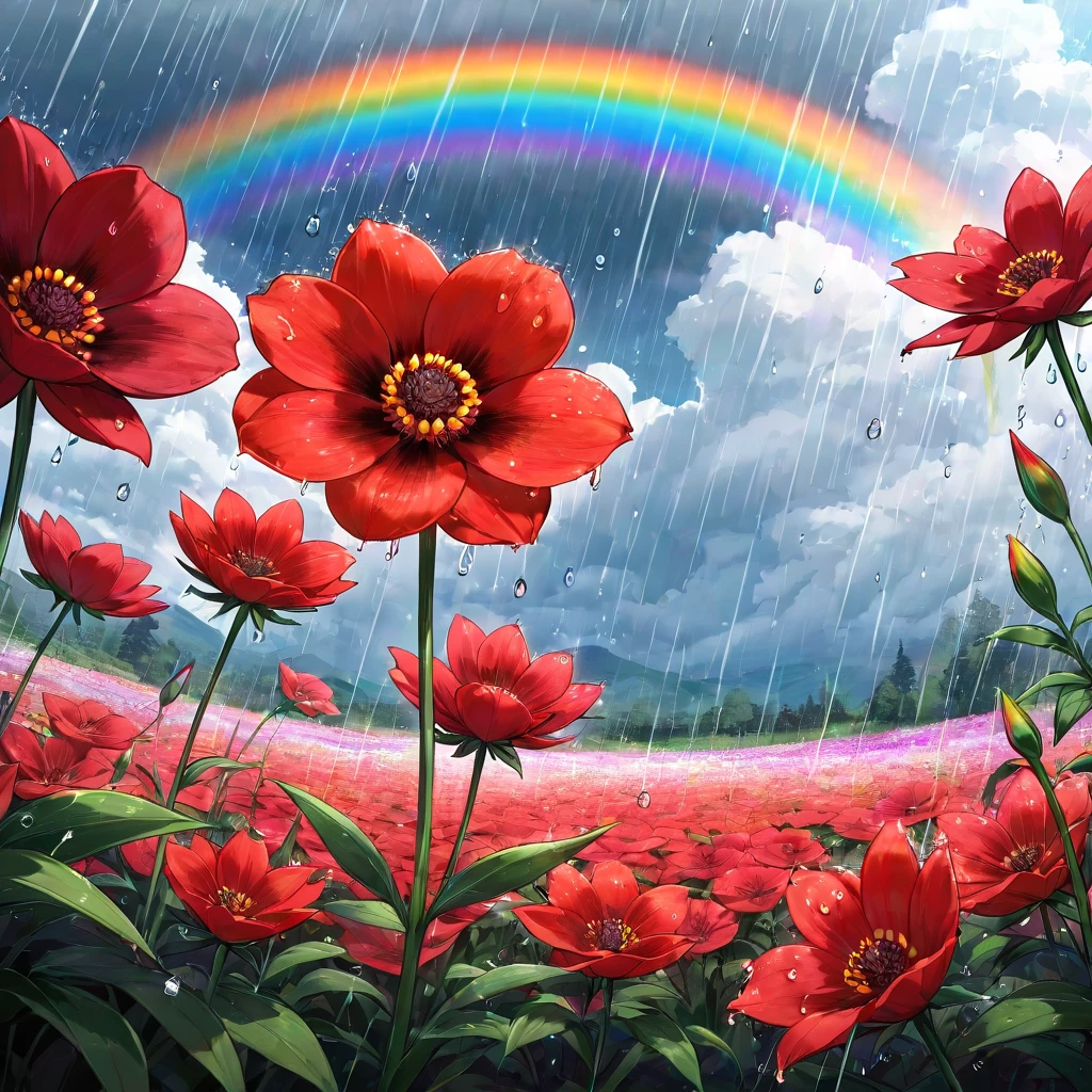 　blood　flower　rain　rainbow