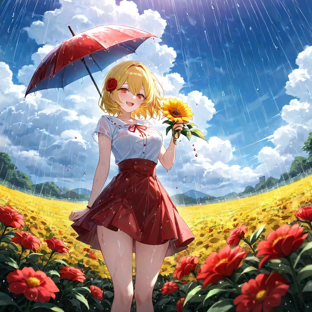 　Blood droplets　flower　rain　sunny