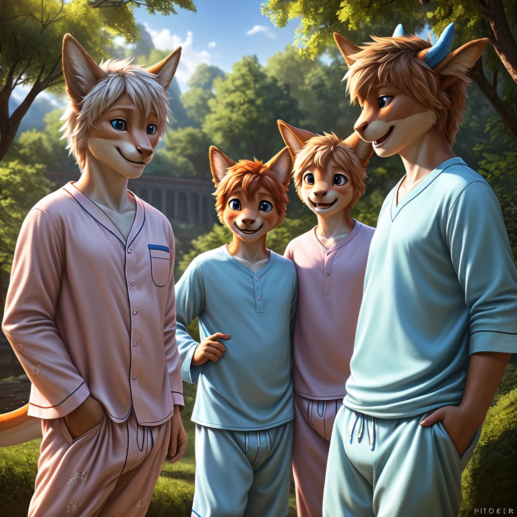 ( detailed face,  detailed background ,  detailed body ), (realistic,photorealistic,photo-realistic:1.37)
Ein kleiner cuteer Drachen Junge, jung, cute, In a group , die tragen einen cuteen pyjama,  you laugh , 