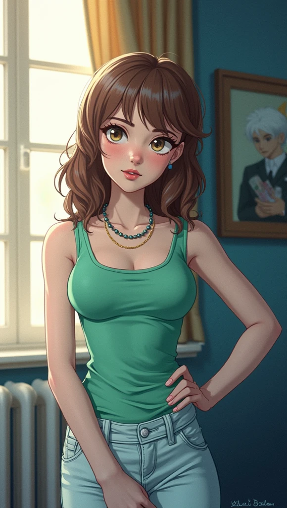 beautiful girl, woman, solo, sexy body, (cute:1.3), (([wildcards/hair_color_colored], [wildcards/hair-female-short], [wildcards/lingerie])), realistic, (cute), (detailed face), detailed eyes, detailed iris, cameltoe,