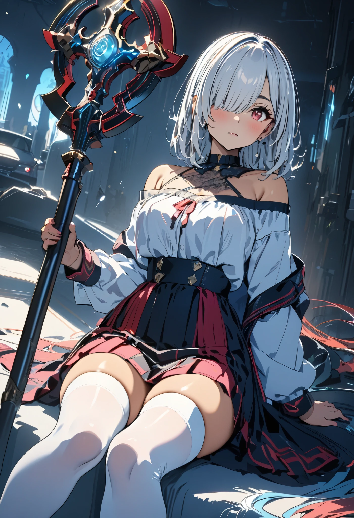 Highest quality，masterpiece，Ultra-high resolution, Very detailed, 8k，(Beautiful woman)，一人のBeautiful woman，((Crucifixion))，cross，(execution)，incontinence，Scared，torture，slave，((crossにCrucifixionにされた女性：1.5))