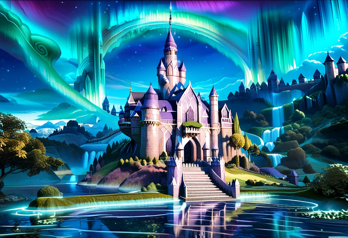 score_9, score_8_up, score_7_up, 3d, (Scenic Background, View of a island floating in the sky with water flowing off the side of the island, a large Celtic Castle at the center of the island, aurora and stars fill the night sky: 1.3), extremely detailed, ray tracing, RTX, high saturation, high contrast, photon mapping, (sharp image), (best quality), (detailed background), (intricate details), (Dynamic Pose: 1.3), (lowkeylights_v2), (Dark), (Low-Key)
