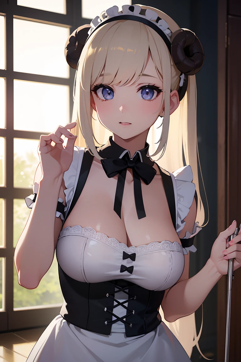 2 beautiful girls in French maid outfits,detailed anime style,sheep-like ears,cleaning a study room,(best quality,4k,8k,highres,masterpiece:1.2),ultra-detailed,realistic,photorealistic,photo-realistic:1.37,HDR,UHD,studio lighting,ultra-fine painting,sharp focus,physically-based rendering,extreme detail description,professional,vivid colors,bokeh,intricate details,elegant,cute,adorable,pastoral,whimsical,soft lighting,warm colors