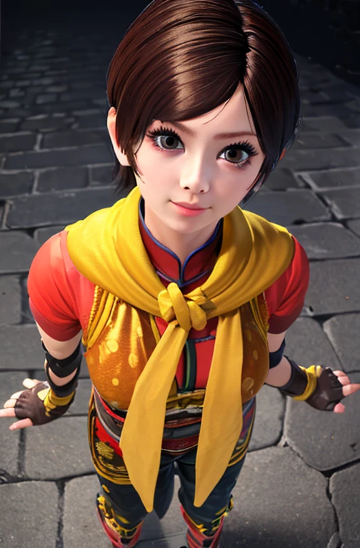   Unity 8K Wallpaper    , (shape:0.8), ((((  extremely detailed face)))),    perfect lighting,(((  high-definition CG that sucks my penis all the way)))
Irene,    short brown hair ,  standing , smile,  cute expression ,   upper body, 
    Fingerless gloves, boots,  yellow scarf , Polka dot cheongsam, yellow wrist cloth , Elbow pads,Black Kenpo Pants , ribbon, belt, Dirty Water, , Stone ruins,
  standing ,   upper body,(      insanely detailed  ,   Beautifully detailed face  , masterpiece,    best quality), 