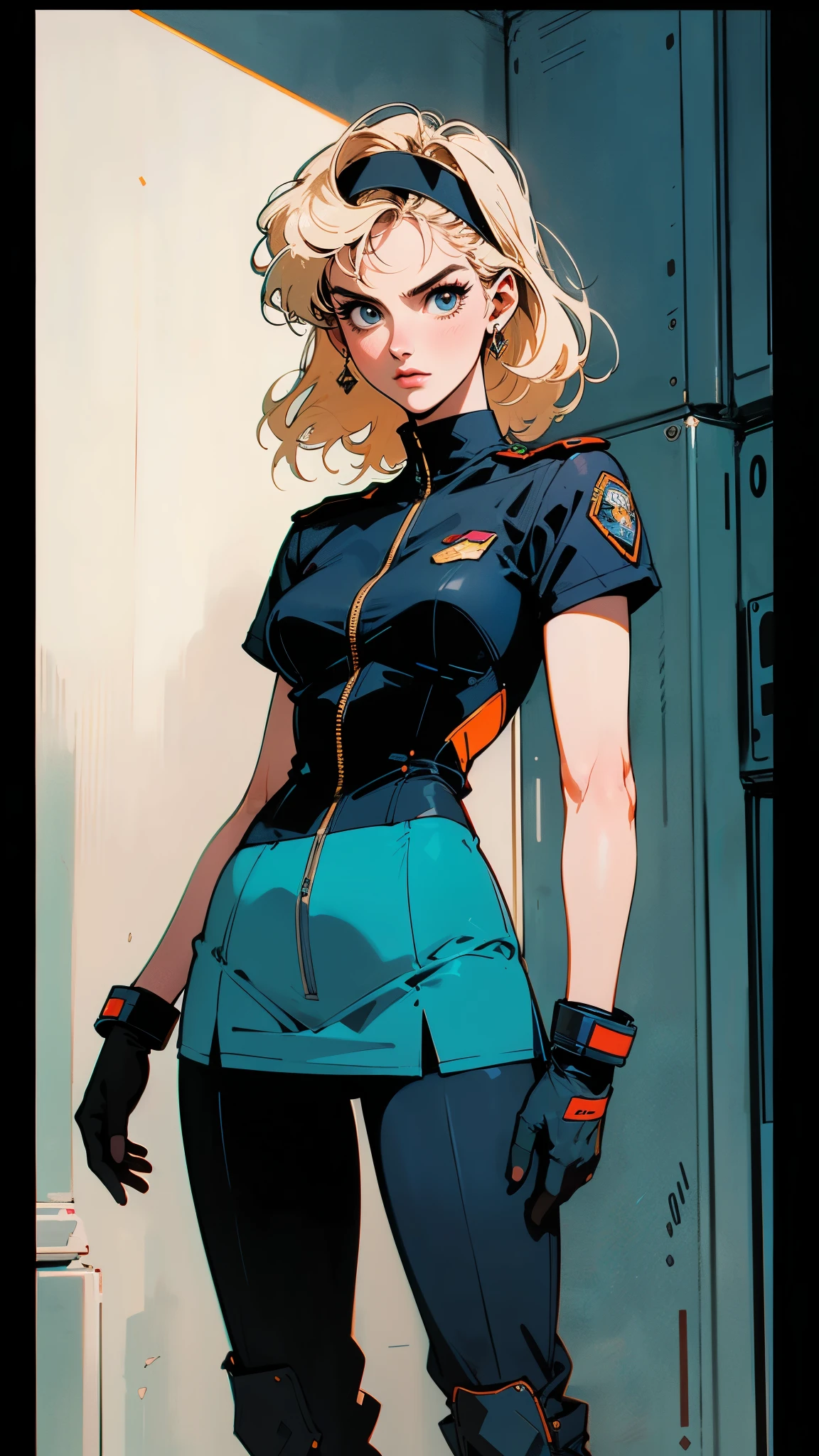TheConvict, short blonde hair, blue eyes, tired expression, standing, upper body, cigarette, smoking , cowboy shot, solo,
Orange Jumpsuit with number 10, no bra,
prison cell,
(insanely detailed, beautiful detailed face, masterpiece, beautiful detailed eyes, best quality) <lora:TheConvict:0.7>