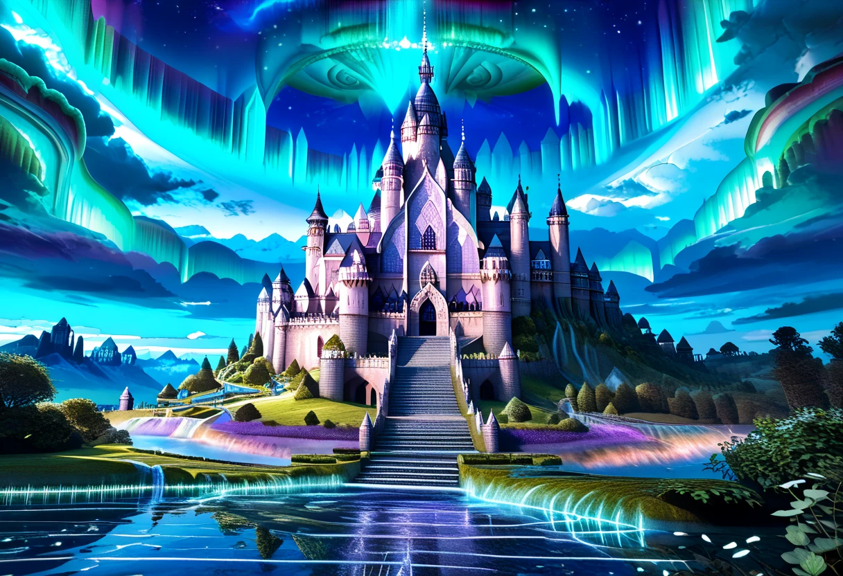 score_9, score_8_up, score_7_up, 3d, (Scenic Background, View of a island floating in the sky with water flowing off the side of the island, a large Celtic Castle at the center of the island, aurora and stars fill the night sky: 1.3), extremely detailed, ray tracing, RTX, high saturation, high contrast, photon mapping, (sharp image), (best quality: 1.5), (Low Contrast), (detailed background), (intricate details), (Dynamic Pose: 1.0), (lowkeylights_v2), (Dark: 1.0), (Low-Key: 1.0)
