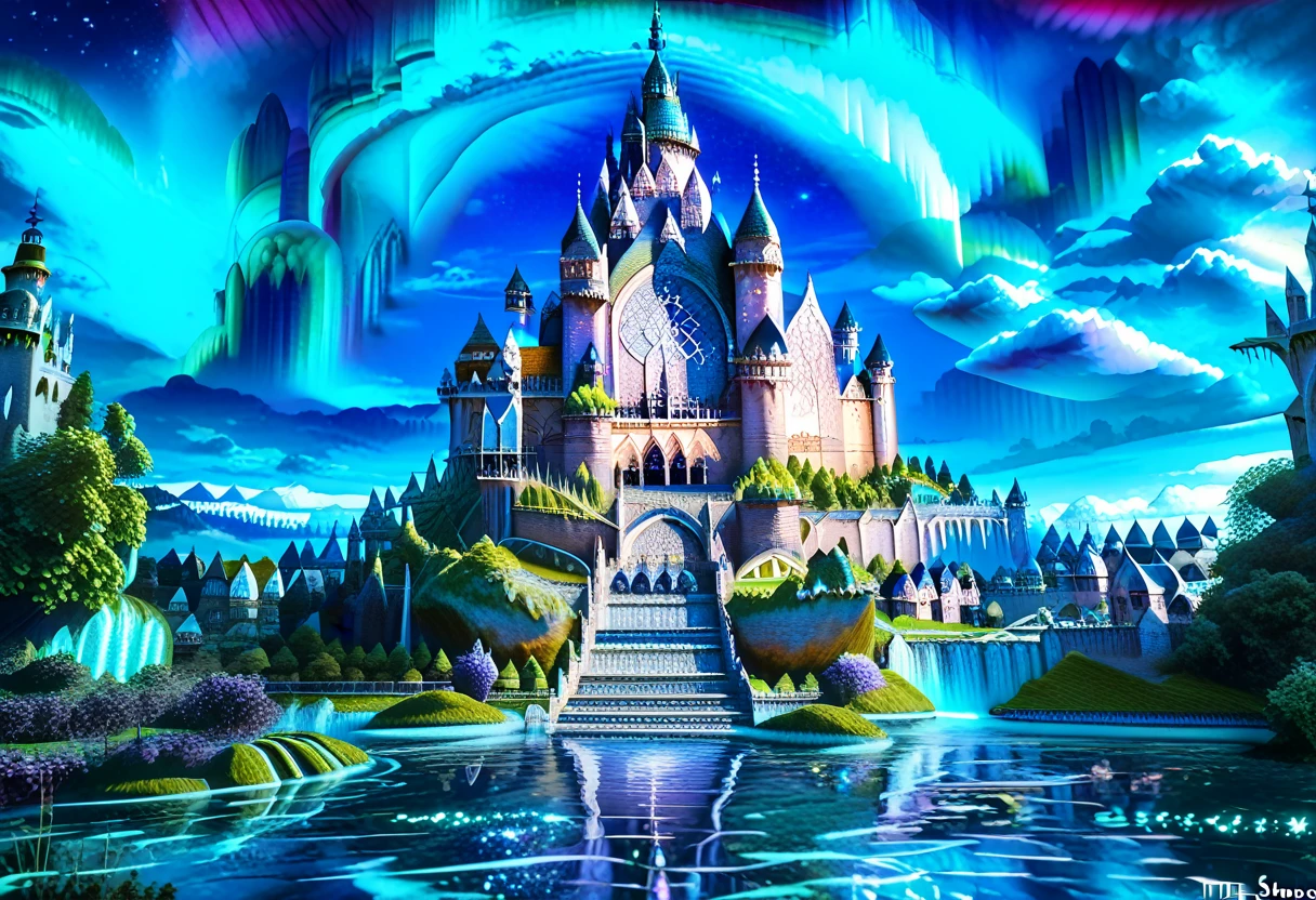 score_9, score_8_up, score_7_up, 3d, (Scenic Background, View of a island floating in the sky with water flowing off the side of the island, a large Celtic Castle at the center of the island, surrounded by a walled city, aurora and stars fill the night sky: 1.3), extremely detailed, ray tracing, RTX, high saturation, high contrast, photon mapping, (sharp image), (best quality: 1.5), (Low Contrast), (detailed background), (intricate details), (Dynamic Pose: 1.0), (lowkeylights_v2), (Dark: 1.0), (Low-Key: 1.0)
