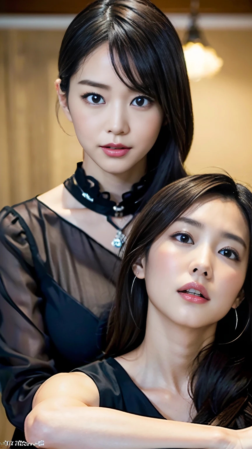 masterpiece、 1 Beautiful Girl 、 (reality: 1.4), Japanese、 Asian Beauty 、 so beautiful、 beautiful skin 、thin、(超realityな)、( high definition )、(8k)、( several people having fun with each other while having very detailed )、(finelyて美しい目)、( several people having fun with each other while having very detailed )、Large目、 Brown Eyes 、Long eyelashes、 detailed face 、Gloss Lip, bright lighting、Professional Lighting、 looking at camera、(masterpiece:1.2), several people having fun with each other while having very detailed , 超 high definition , (realityな, photo realityな:1.37), high definition のRAWカラー写真, professional photos, very delicate and beautiful , several people having fun with each other while having very detailed , finely, very large , several people having fun with each other while having very detailed beautiful girl, very detailed face , several people having fun with each other while having very detailed eyes, several people having fun with each other while having very detailed skin, several people having fun with each other while having very detailed nose, several people having fun with each other while having very detailed mouth, perfect anatomy, several people having fun with each other while having very detailed 背景, ( best quality,4K,8k, high definition ,masterpiece:1.2), several people having fun with each other while having very detailed ,(realityな,photorealityな,photo-realityな:1.37), full body portrait , 1 girl, perfect hourglass illustration, Elegant Features, Mystical Eyes, ( hyperreal)、Modern-day Kunoichi、(Female Ninja of the 21st Century)、Beautiful woman high definition high definition (reality) shorthair 、 women with dark hair 、 mature woman 、Middle-aged woman、Large、High quality red and black 、 fine skin、超A high definition 、reality、 plump、Angry face、中年Beautiful woman、 beautiful expression、 WITH DETAILED RED AND BLACK areolas 、美しい Brown Eyes 、 long hair is fluffy、Kamimei、非常に繊細で fine skin、Age 35、{There is a helipad at night((On the roof of a skyscraper))}、Modern-day Kunoichi、Large谷間、 Deep Neckline 、Bright red lips、 She wears a gorgeous, luxurious ninja kimono with gunmetal decorations.。、 SILVER COLLAR AND NECKLACE 、Gorgeous hair accessories、
