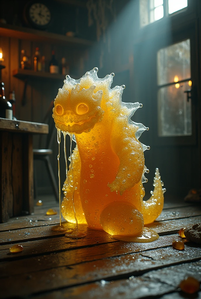 a cute (slime (([monster|creature|animal]))), oozy, translucent