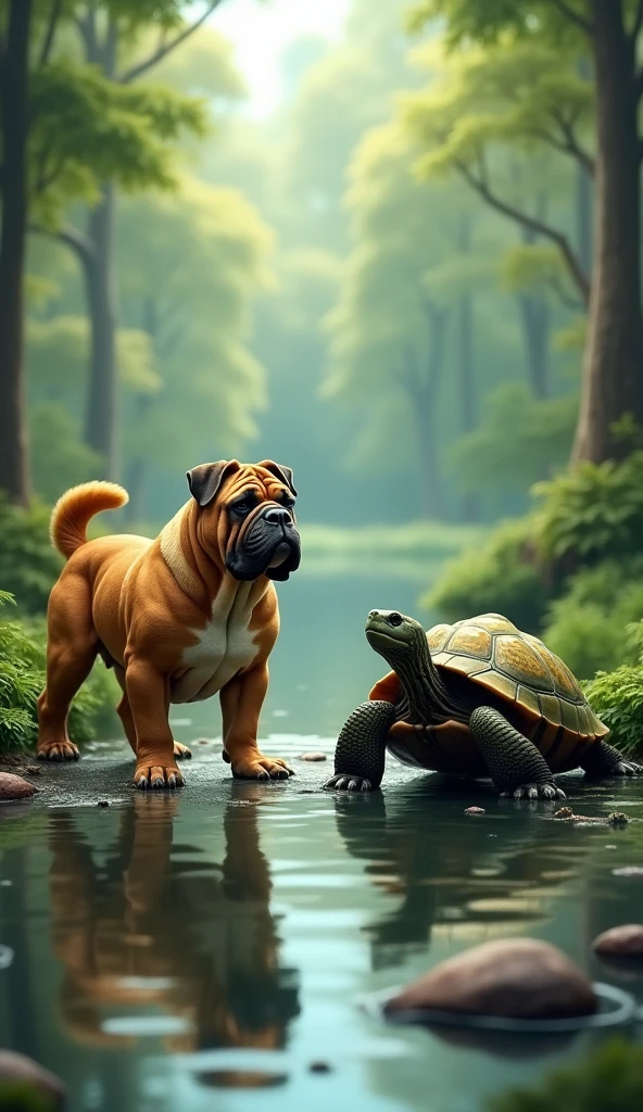 The bulldog killed the turtle