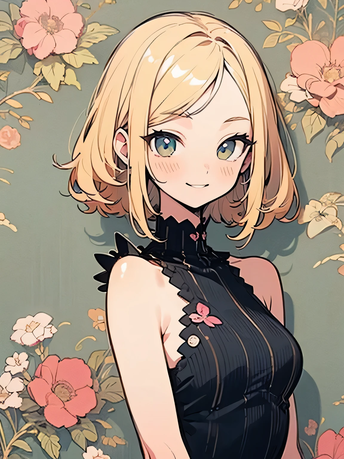 Tabletop, Highest quality, shape, Very detailed, In detail, High resolution, 8k wallpaper, Perfect dynamic composition, Beautiful attention to detail, woman's fashion summer,Medium Hair,Small breasts, natural color, lips, Bold sexy pose,smile,Harajuku、20-year-old girl、Big Breasts、cute、sexy shot looking at camera