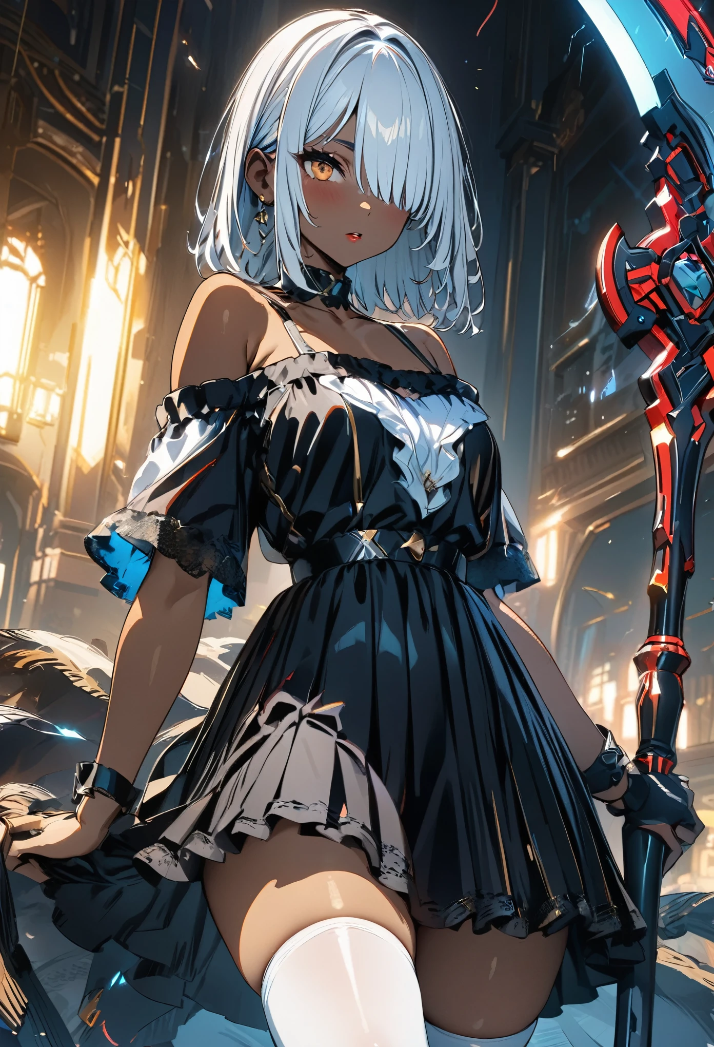 origamitobiichi, origami tobiichi, blue eyes, short hair, school uniform, white hair, hair clips, hair pins,
BREAK elbow gloves, frilled skirt, frills, gloves, skirt, white gloves, white skirt, (halo:1.5), wedding veil, veil, dress, white dress,
BREAK looking at viewer,
BREAK outdoors,
BREAK (masterpiece:1.2), best quality, high resolution, unity 8k wallpaper, (illustration:0.8), (beautiful detailed eyes:1.6), extremely detailed face, perfect lighting, extremely detailed CG, (perfect hands, perfect anatomy),