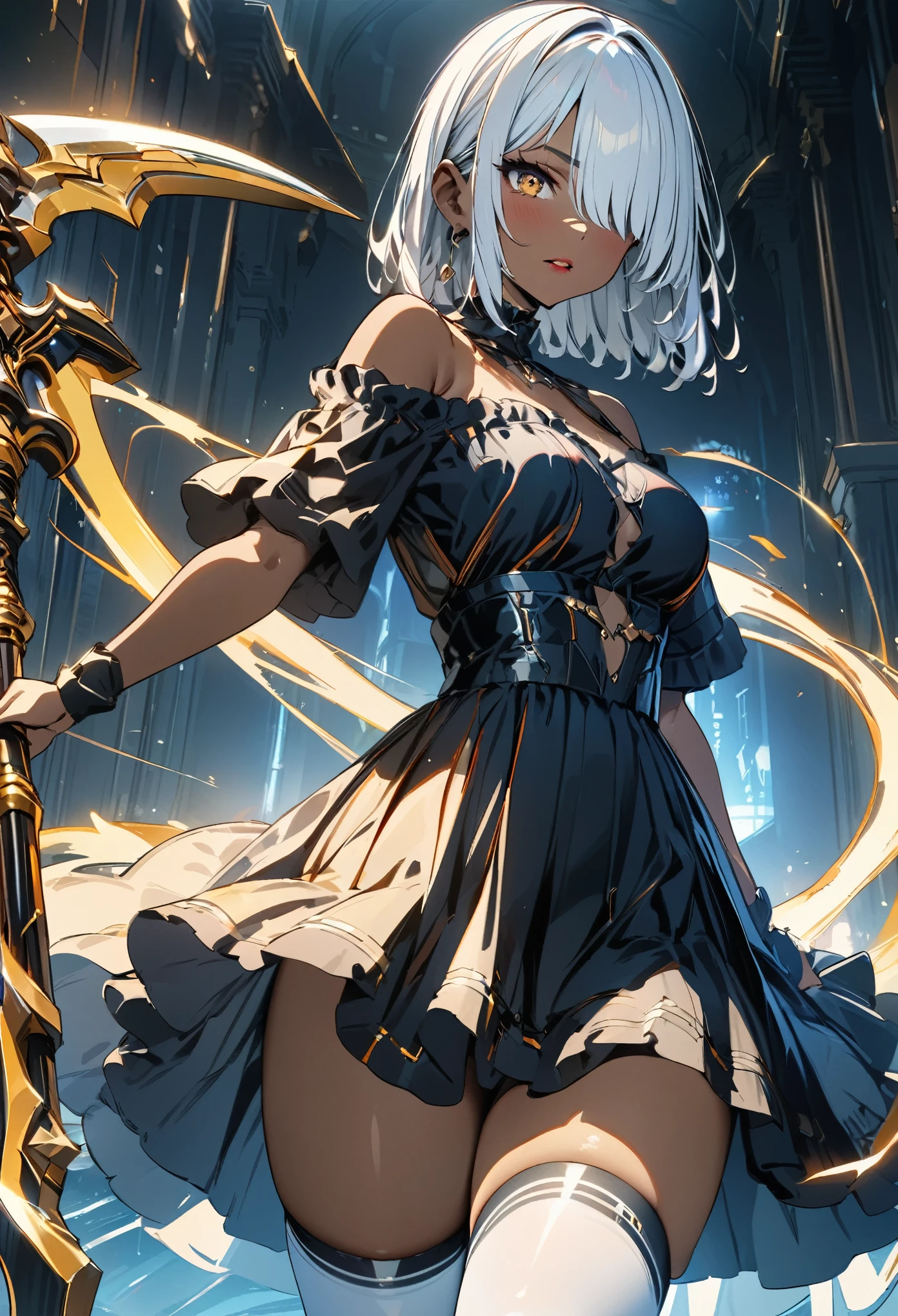 ((highest quality)),(ultra high resolution),(超詳New),(detailed description),((best CG)),(best work of art),super precision art,素晴らNew描写芸術,(Fantasy art with precise details:1.5), (1 Female Knight:1.6),beautiful and well-shaped face:1.6,Rin々New:1.5,natural makeup:1.4,short hair:1.8,Meticulously detailed armor:1.6,Precise and detailed reliefs:1.7,shining jewel:1.5, (inside a dark dungeon:1.7),((intangible enemy:1.8))