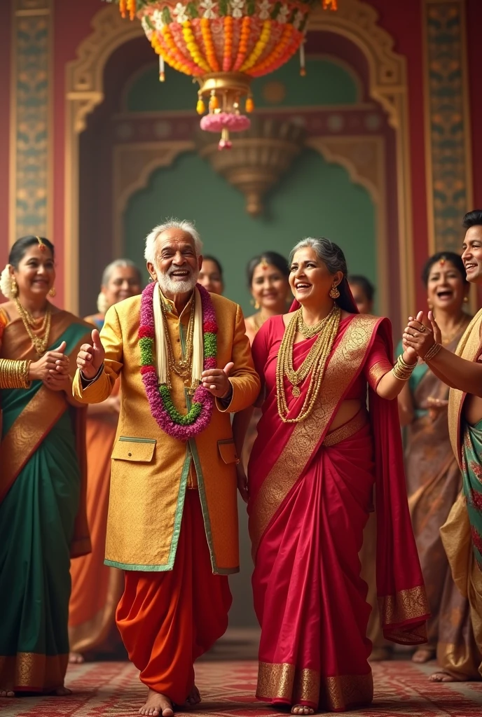 Bengali parents at Durga Puja 